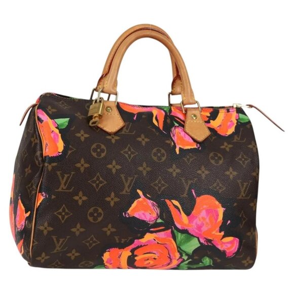 LOUIS VUITTON Monogram Rose Speedy 30 Hand Bag Orange Pink M48610 Auth 136544V - Picture 1 of 16